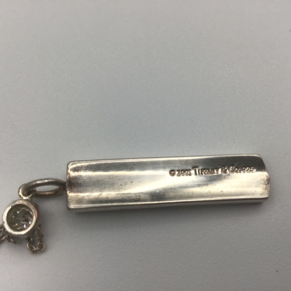 Vintage Tiffany & Co. Tiffany 1837 Bar Plate Pendant Necklace Sterling Sliver - Picture 10 of 15